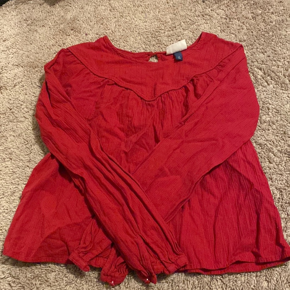 Red long sleeve blouse